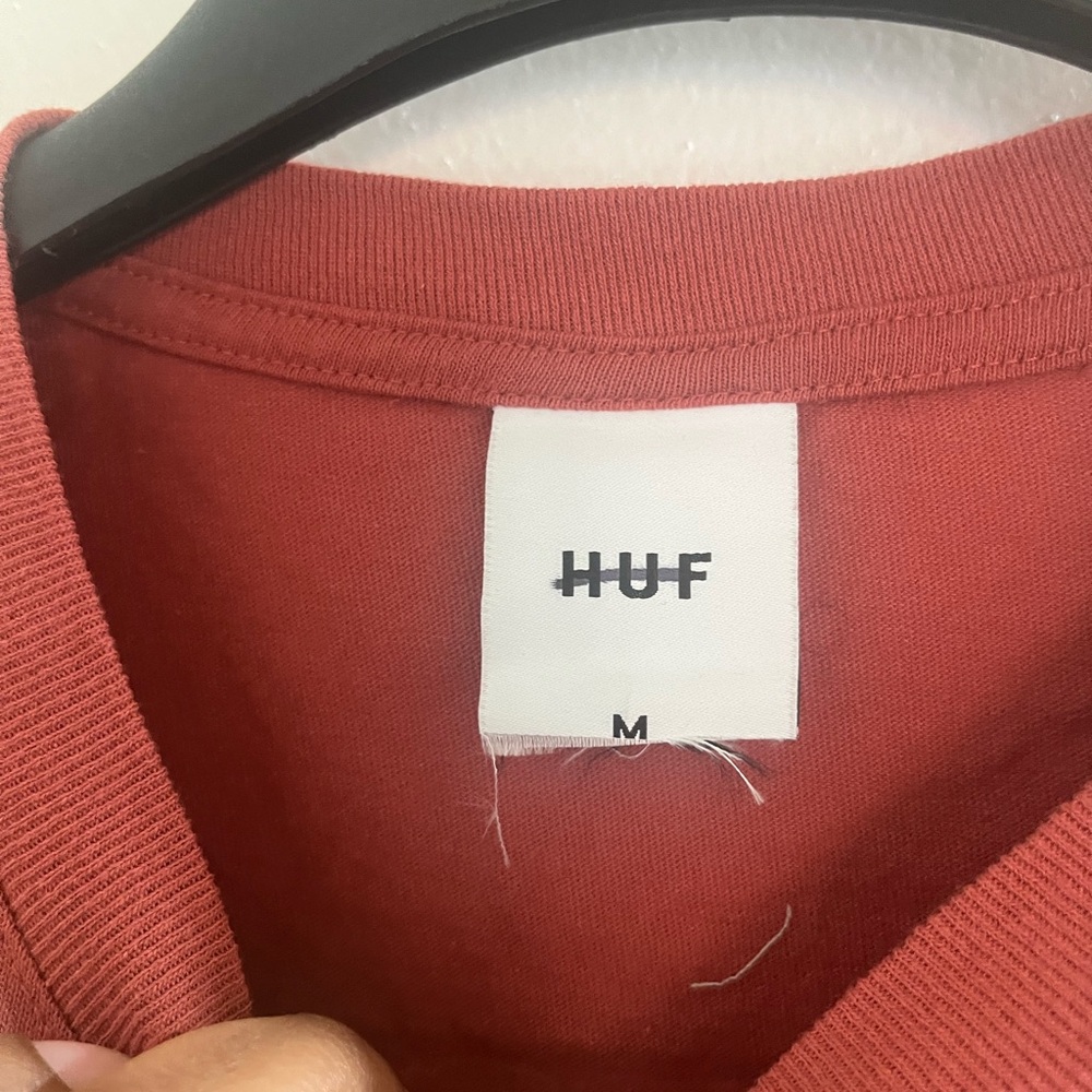 HUF Brick Red Long Sleeve Tee - Picture 5 of 6
